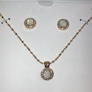 Charter club opal & gold necklace set